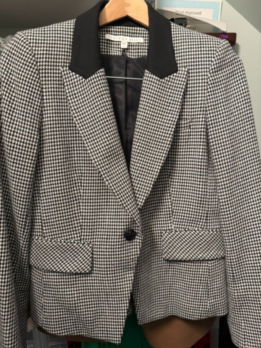 Veronica Beard Airlie Houndstooth Peplum Dickey Jacket
